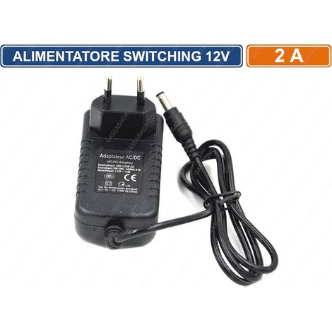 ALIMENTATORE SWITCHING 12V 2A 24W PER ILLUMINAZIONE E CCTV TELECAMERA CIRCUITO CHIUSO (1/2)