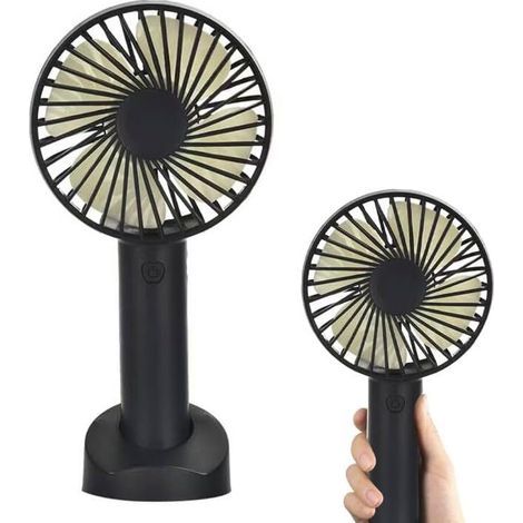 USB Fan, Mini Quiet USB Fan with Base, Portable Rechargeable Hand Fan for Tabletop Use for Office