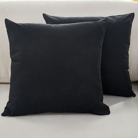 Lot de 2 housses de coussin pour canapé - Housses de coussin en lin fin - Housses de coussin décoratives confortables - Taies d'oreiller décoratives modernes - Pour canapé, salon ou terrasse - 45 x 45 (1/5)