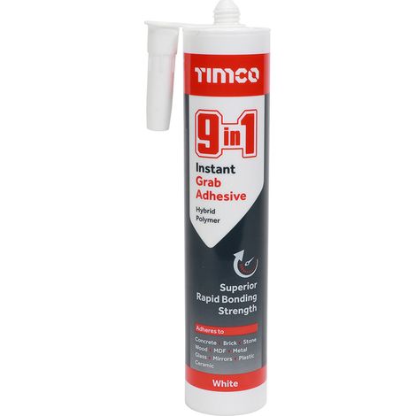 TIMCO 9 in 1 Instant Grab Adhesive White - 290ml