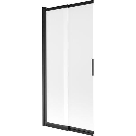 Mexen Fox mampara de bañera de 2 paneles corredizos 85 x 150 cm, esmerilado, negro - 891-085-002-70-30 (1/5)