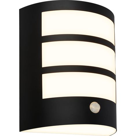 Applique murale LED sans alimentation électrique avec détecteur de mouvement, capteur crépusculaire, minuterie de 20 secondes, lampe murale sur batterie, lampe extérieure, 18x15x7 cm, noir (1/5)