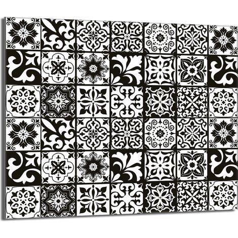 Plaque de protection en verre pour poêle 60x52 Mosaïque (1/5)