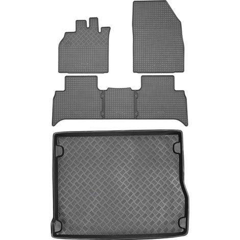 Juego de alfombrillas de goma para Renault Scenic III Minivan (2009-2016) + alfombrilla para el maletero.