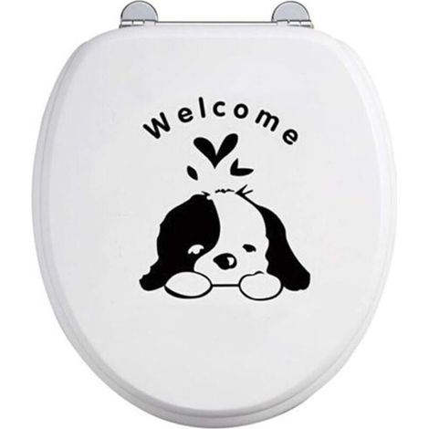Bardusch-Stickers muraux Dessin Animé Mignon Chiot Autocollants Toilettes Imperméables Décor À La Maison pour Salle De Bain Décor Robuste (1/5)