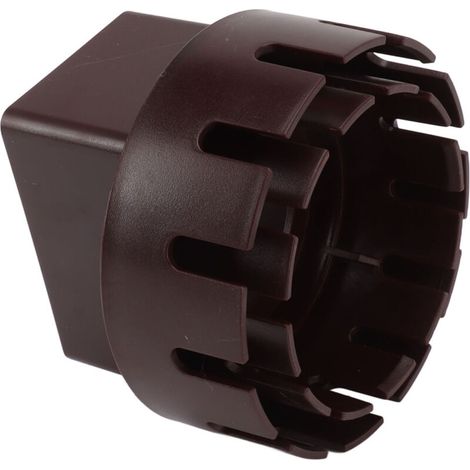 Adaptateur de Descente pour Gouttière, Adapter-Plus, L 3x4in, Adaptateur Plastique avec Fixations Couleur Brown pour Évacuation Optimisée (1/4)