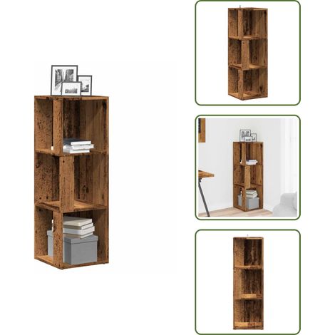 Eckregal Altholz-Optik 33x33x100 cm Holzwerkstoff - Eckregal - Eckregale - Eckschrank - Bücherregal