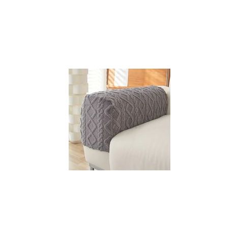Copribraccioli per divano in jacquard geometrico elasticizzato (2 pezzi) - Lavabili e antiscivolo (grigio scuro) - Crezuo