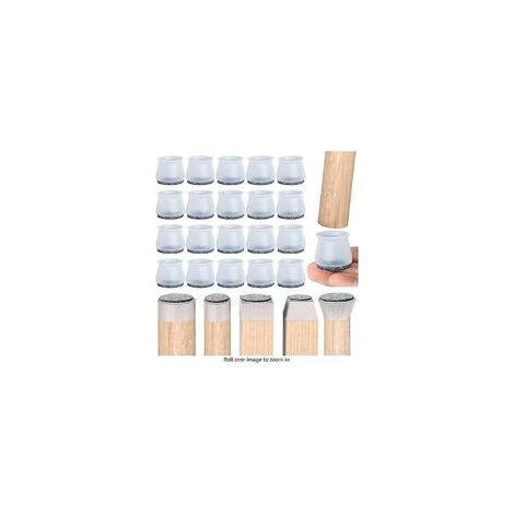 Starlight-Stuhlgleiter, 20 Stück Stuhlbeinschoner, Stuhlkissen, transparente Silikon-Bodenschoner für Stuhlbeine mit Filzgleitern, für Hartholz und T-Crezuo