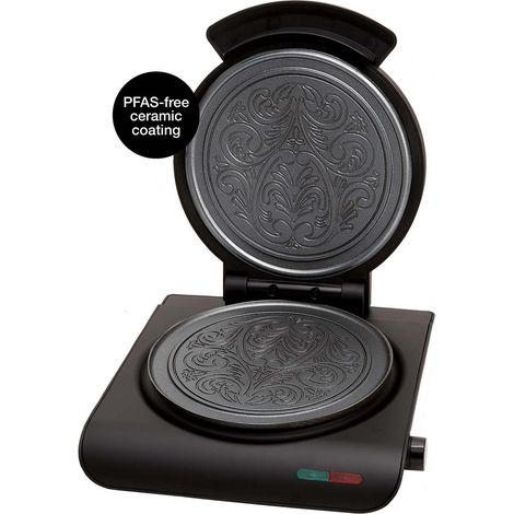 Plancha para gofres de cerámica, color negro (1/4)