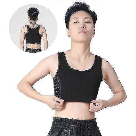 Corset court respirant pour poitrine, style garçon manqué, lesbien. Soutien-gorge de sport élastique et respirant. Débardeur.-L