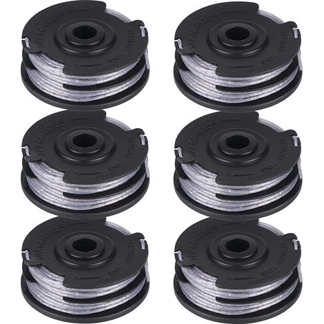Lot de 6 Bobines Fil de Coupe 6 m Système Automatique Nylon 1,6 mm pour Débroussailleuse Bosch