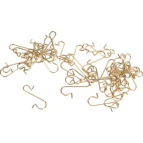 50 Stück S-förmige Haken, neue Form, 3 Farben, ausreichende Menge, verschleißfest, multifunktional für DIY-Dekorationen, Gold.
