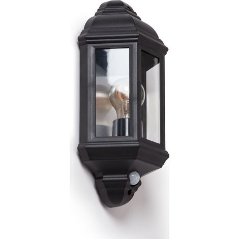 Ledkia – Applique extérieure LED avec détecteur PIR – Indice de protection IP44 – Design rectangulaire – Ampoule E27 non incluse (1/5)