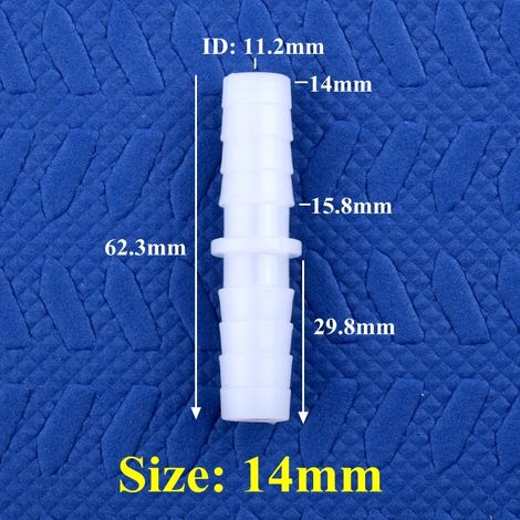 (14-14 mm PE-50 pièces) Raccords directs en plastique de qualité alimentaire à diamètre égal pour tuyau de pompe à air d'aquarium, raccords de tuyau d'eau à joint pagode (1/5)