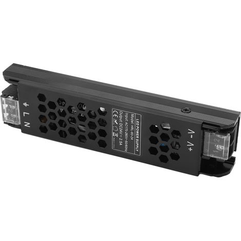 60W ultraflaches LED-Netzteil, 24V DC Aluminium-Transformator, Konstantspannung, AC170-260V Eingang, schlankes Schaltnetzteil für LED-Streifen und Strahler. (1/5)