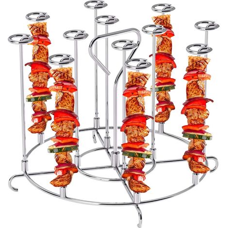 Support vertical en acier inoxydable pour brochettes, compatible avec friteuse à air Ninja Foodi et Instant Pot 6 quarts, accessoire de cuisson pour rôtir, support à brochettes pour Airfryer (1/5)