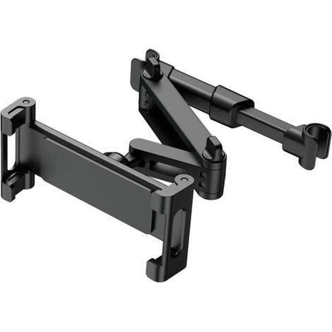 Soporte para tablet para el asiento trasero del coche, ajustable en múltiples ángulos, estable, negro. (1/5)