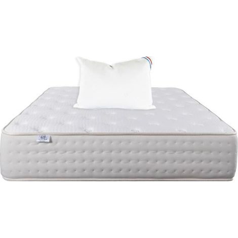 Matelas latex Purlux 90x190 cm - Épaisseur 26 cm - Anti-acarien - Hypoallergénique - Oreiller inclus