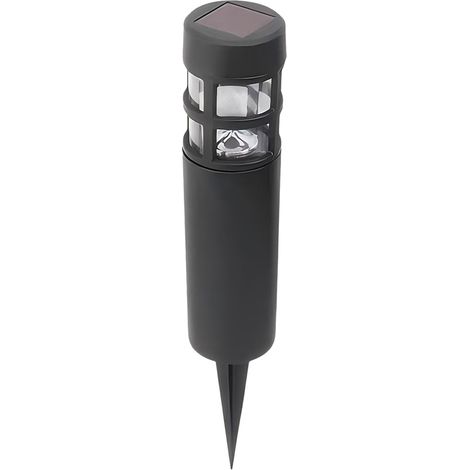 Gartenleuchte, Solarmast, mit Stromanschluss, 39 cm, schwarz, rund, Ø 7,5 cm, warmweiß, LED, 0,06 W, Schutzart IP44, FIDEL Eko-Light (1/4)