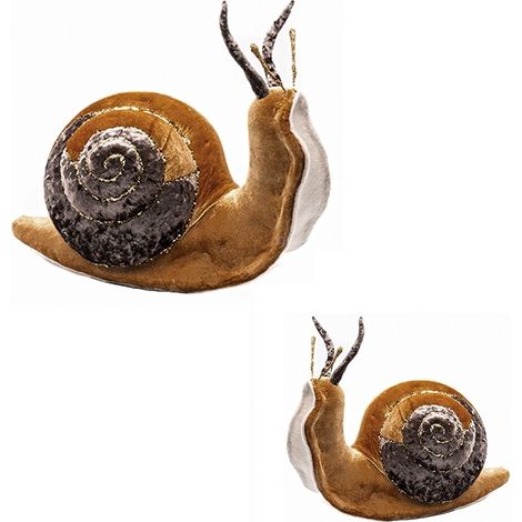 Lumaca beige oro decorazioni sotto albero di Natale addobbi natalizi arredo casa negozi vetrine idea regalo - MISURA: piccola (1/5)