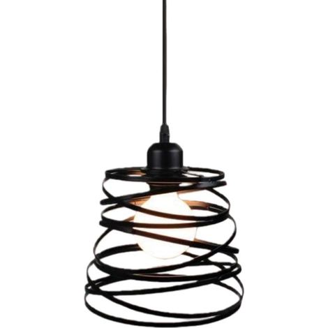 Suspension Luminaire Moderne Créatif Lustre Plafonnier de Design à Spirale en Cascade Métal Vintage Éclairage E27 Rétro Lampe Suspension pour Chambre (1/5)