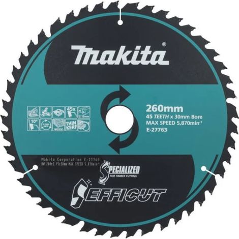 Makita Lama TCT Efficut 260x30 mm 45 denti per legno E-27763 (1/5)