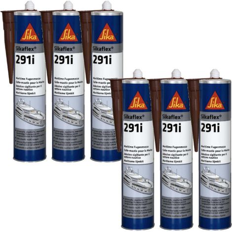 Lot de 6 colles mastic marine SIKA Sikaflex 291i - Bois - 300ml