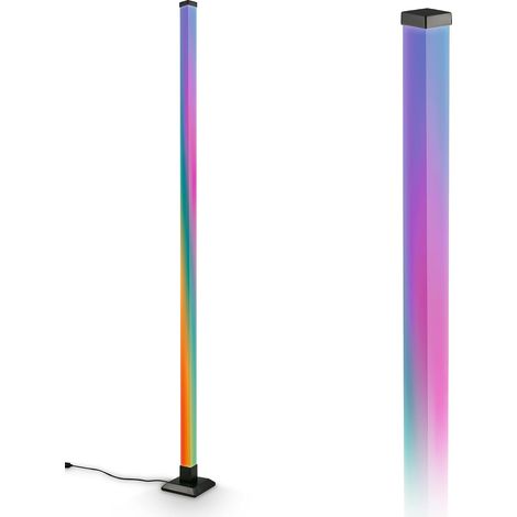 BRILONER - Lampadaire LED avec télécommande, intensité lumineuse variable, capteur de musique, gaming, lampadaire sur pied salon, lampe sur pied, 150x12,5x12,5 cm, noir (1/5)
