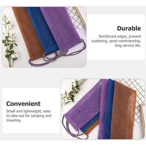 Lot de 3 serviettes de bain exfoliantes pour le dos (1/5)