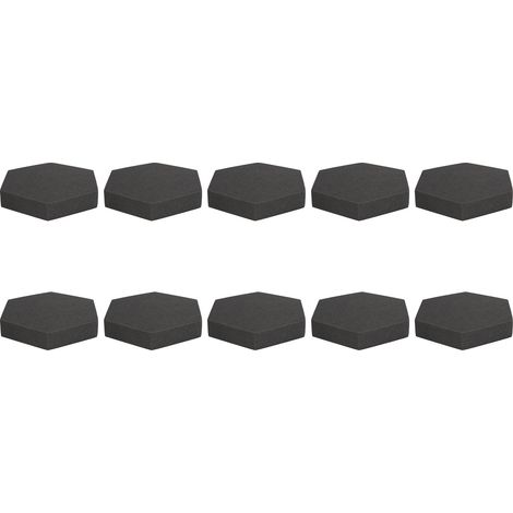 10 panneaux muraux décoratifs insonorisés hexagonaux en mousse acoustique ignifugée haute densité (1/5)