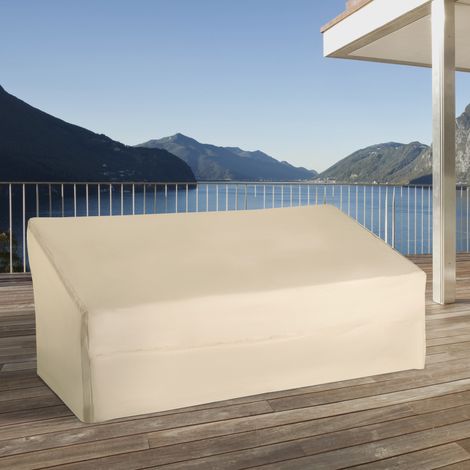 218x111x101 cm - Housse étanche Biege conçu pour banc 3 places Housse pour canapé ou mobilier de jardin (1/4)