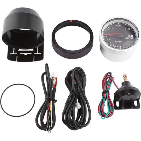 Kit de jauge de suralimentation, jauge, avec dessus en verre en acier inoxydable portable pour voitures de course automobiles (1/5)