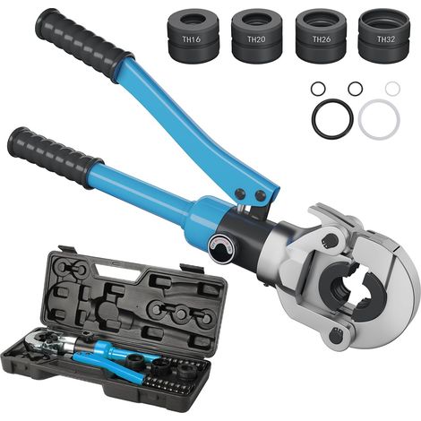 Pince à sertir hydraulique – TH – 360° – 4 mâchoires 16-32 mm – Pour cuivre, aluminium et acier inoxydable – Idéale pour plomberie et chauffage (1/5)