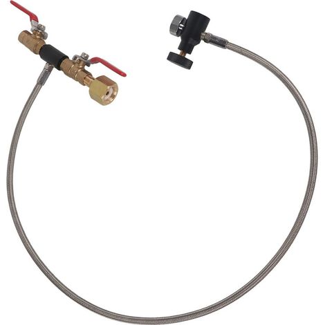 Adaptateur de remplissage de bouteille de dioxyde de carbone à filetage américain CGA-320 avec tuyau de remplissage pour Sodastream 24" / 36" Pro (1/5)