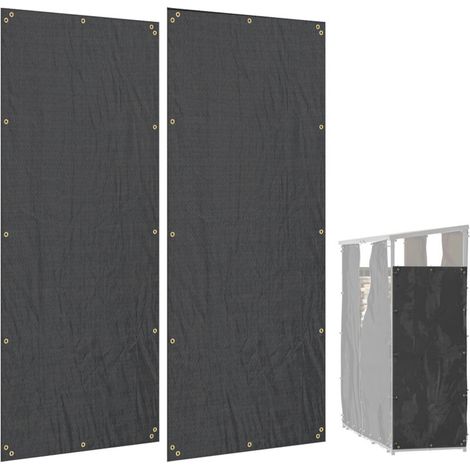 Housse pour range-bûches, lot de 2, résistante aux intempéries et à la poussière, 148 x 62 cm, noire (1/5)