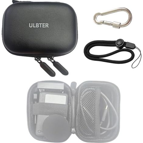 Mini étui pour DJI OSMO Action 6/5 Pro / 4/3 Caméra + mousqueton en acier inoxydable + Sangle de poignet, Sac de transport Boîtes de rangement Accessoire