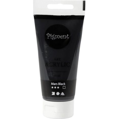 Peinture acrylique mate - Pigment Art Acrylic - - 75 ml Noir