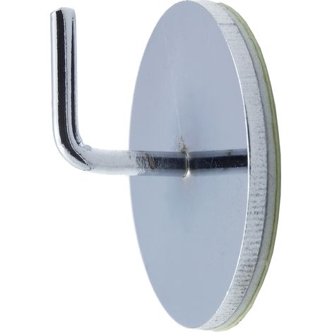2 Supports Adhésifs Métal - Chrome - Diamètre 7 (1/5)