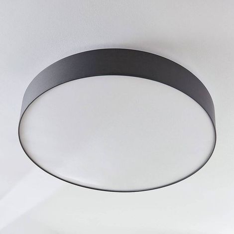 [NEUWERTIG] B-Ware Lindby Stoff-Deckenlampe Gordana Deckenlampe Lampe Leuchte Licht E27 Grau Ø 98cm (1/2)