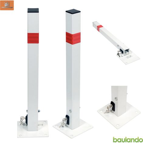 Barrière de parking / Poteau de blocage H=60cm, 50x50mm avec cylindre profilé (1/2)