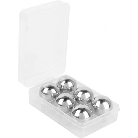 Ice Stone Ball, 6 Pieces Stainless Steel Stone Ice Cubes for Whiskey, Vodka, and Beer - Refrigerated Stone (1/5)