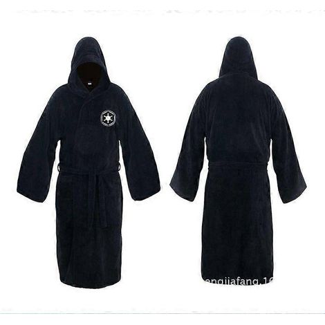 Peignoir en flanelle pour homme, pyjama, cosplay, hiver, chaud, sans coutures, vêtements de nuit pour couple, motif dessin animé, peignoirs de combat noirs (1/5)