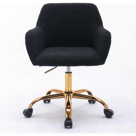 Silla de oficina giratoria en sherpa negro, регулируable en altura con ruedas MODENUIT (1/5)