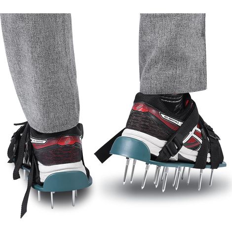 Chaussure Aérateur Pelouse, Chaussure a Clou pour Ragreage avec 4 Sangles Réglables Sandales pour Une Pelouse Parfaite, pour Scarificateur de Pelouse Ou de Cour (1/5)