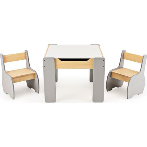 4-in-1 Wooden Kids Activity Table and Chair Set for Drawing & Studying (1/5)