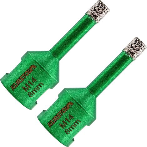 Foret Diamant pour Carrelage 8mm x 2 - Scie Cloche avec Filetage M14 pour Carrelage Céramique Porcelaine Marbre Granit (1/5)