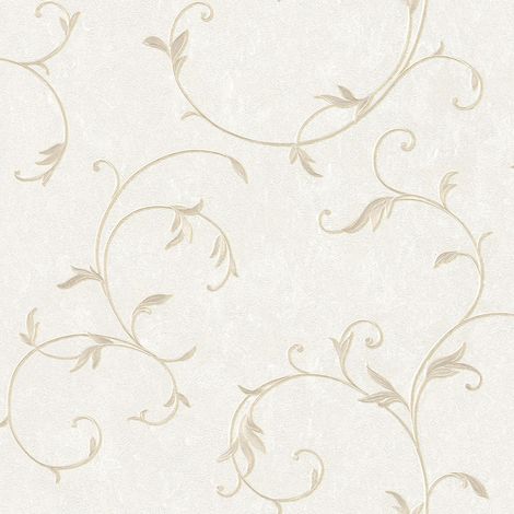 Barock Tapete Profhome 304182 Vliestapete leicht strukturiert mit floralen Ornamenten matt beige bronze creme 5,33 m2