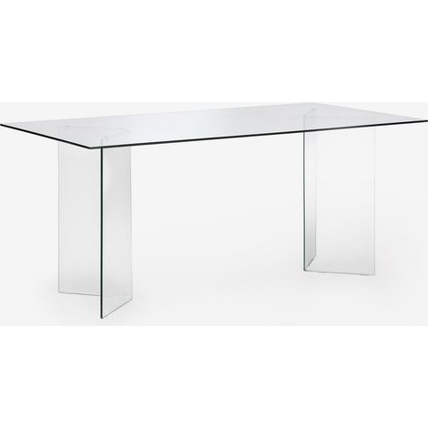 SKLUM Rechteckiger Esstisch 180x90 cm aus gehärtetem Glas Purio Durchsichtig                                  