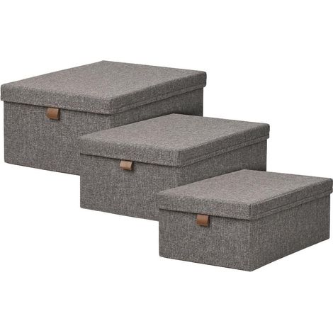 Majken Korb Set mit 3 dunkelgrau. (1/5)